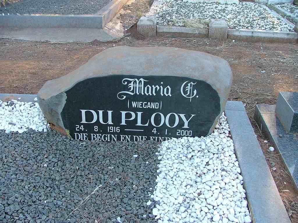 PLOOY Maria C., du nee WIEGAND 1916-2000