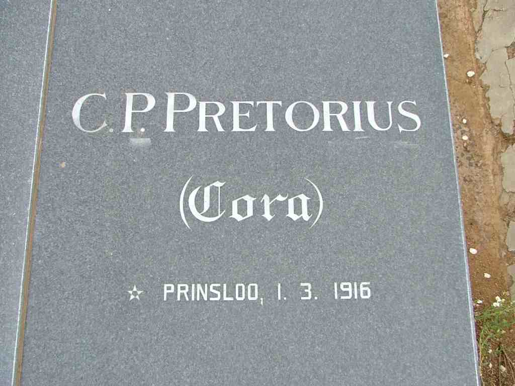 PRETORIUS C.P. nee PRINSLOO 1916-