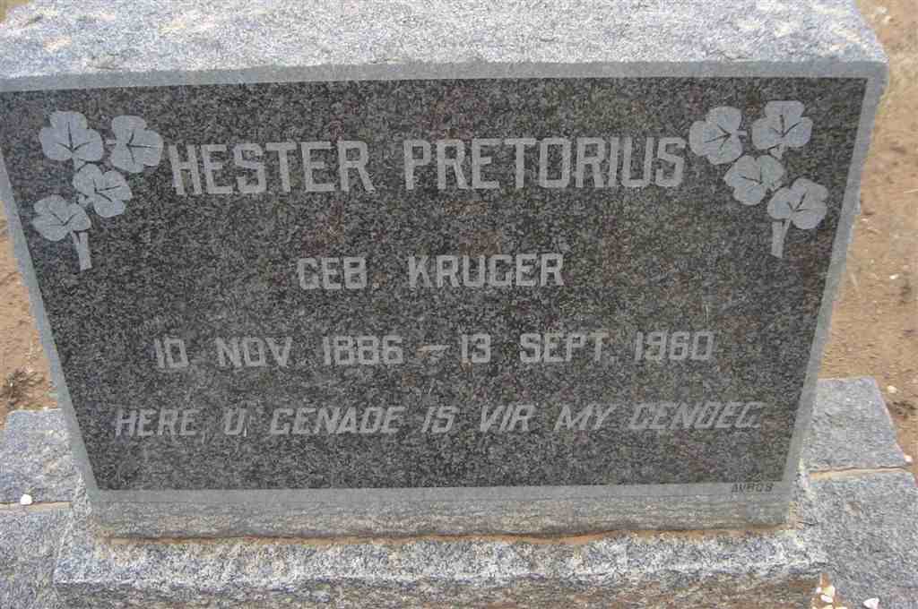 PRETORIUS Hester nee KRUGER 1886-1960