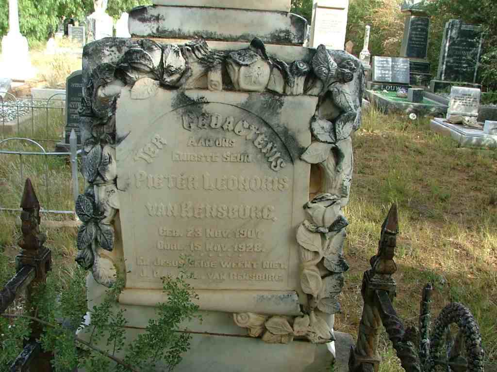 RENSBURG Pieter Leonoris, van 1907-1928