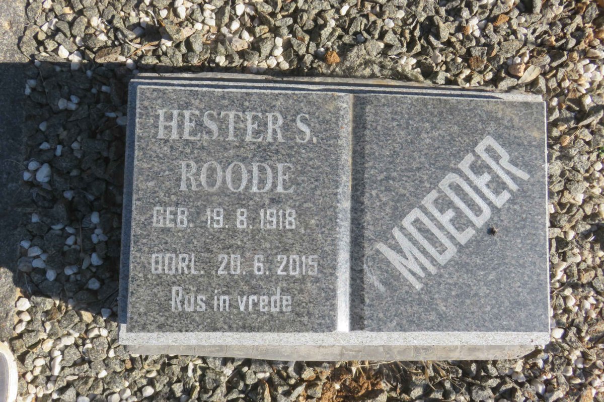 ROODE Hester S. 1918-2015