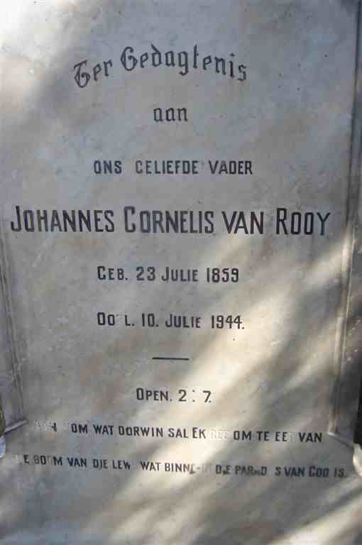 ROOY Johannes Cornelis, van 1859-1944