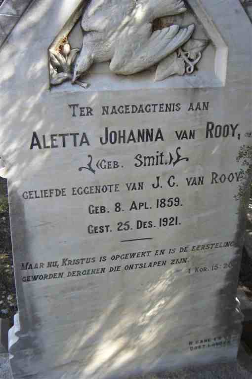 ROOY Aletta Johanna, van nee SMIT 1859-1921