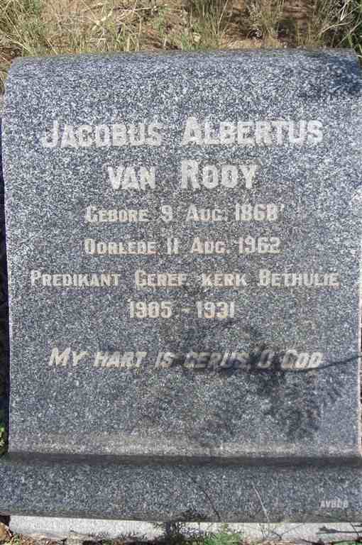ROOY Jacobus Albertus, van 1868-1962