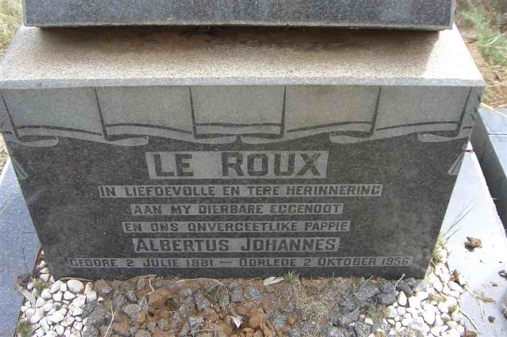 ROUX Albertus Johannes, le 1881-1956