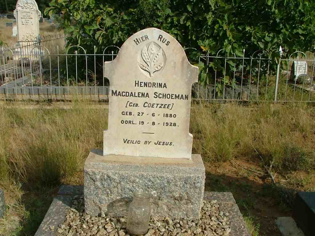 SCHOEMAN Hendrina Magdalena nee COETZEE 1880-1928