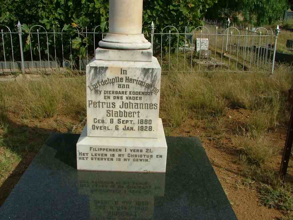 SLABBERT Petrus Johannes 1880-1928
