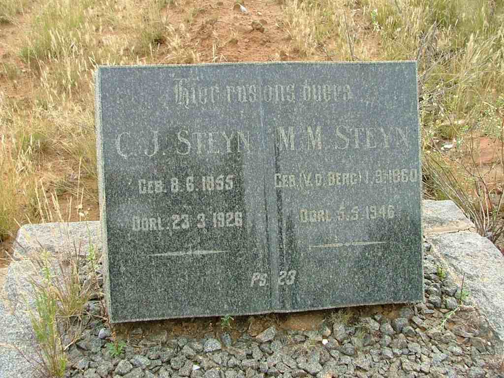 STEYN C.J. 1855-1926 &amp; M.M. V.D. BERG 1860-1946