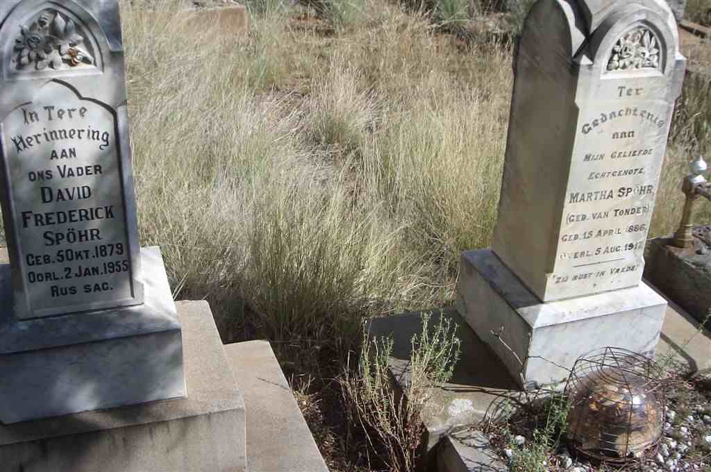 SPOHR David Frederick 1879-1955 &amp; Martha VAN TONDER 1886-1917