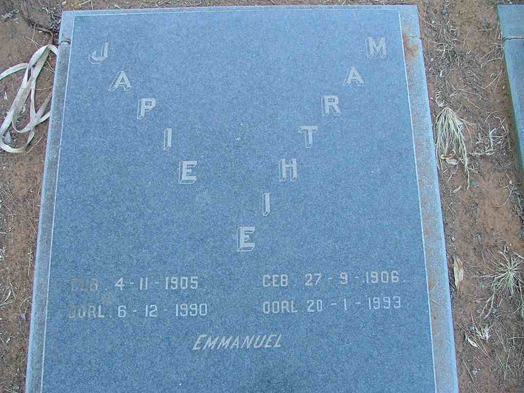 TOIT Japie, du 1905-1990 &amp; Marthie 1906-1993