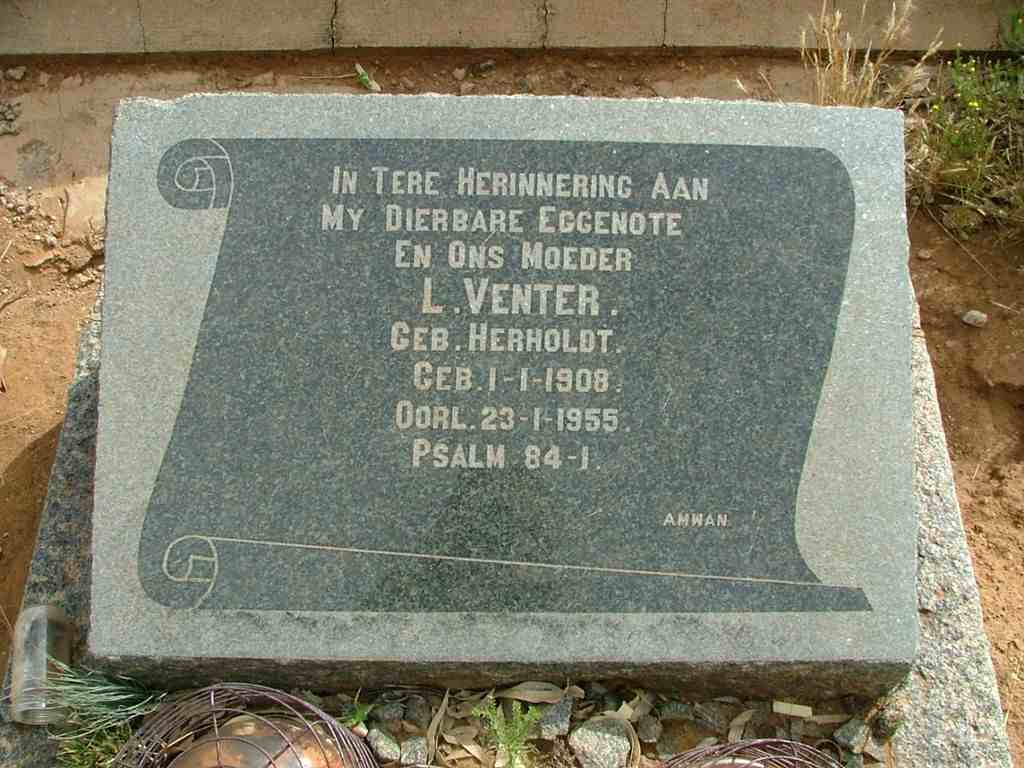 VENTER L. nee HERHOLDT 1908-1955