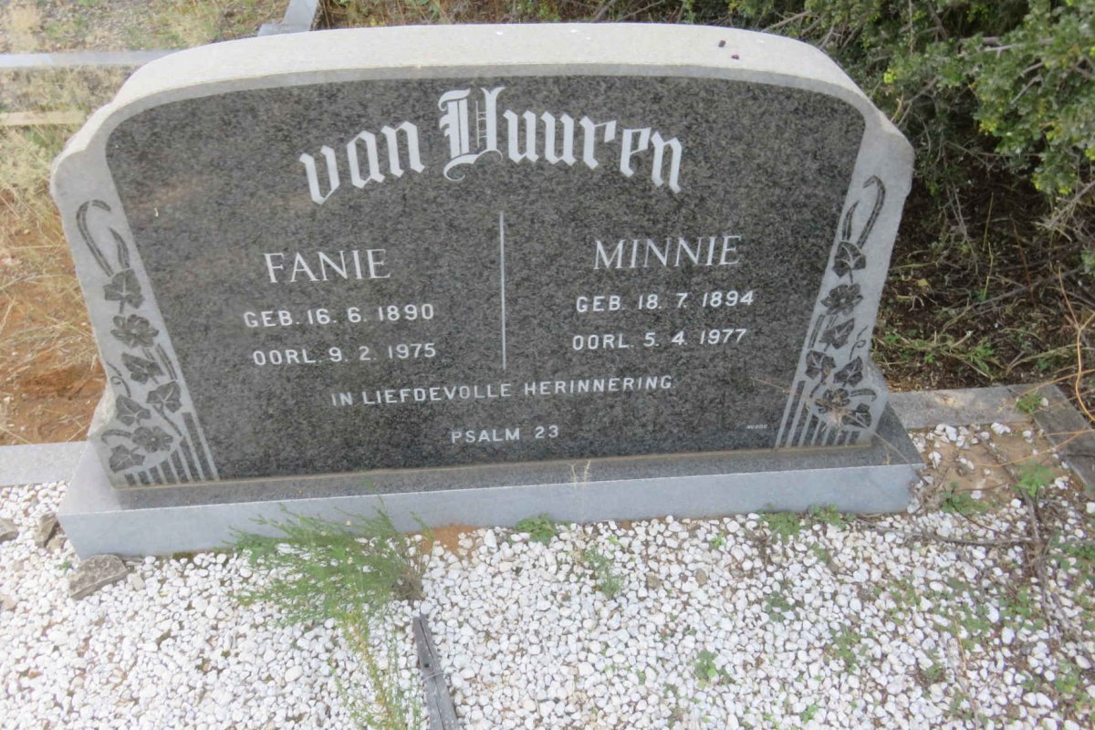 VUUREN Fanie, van 1890-1975 &amp; Minnie 1894-1977