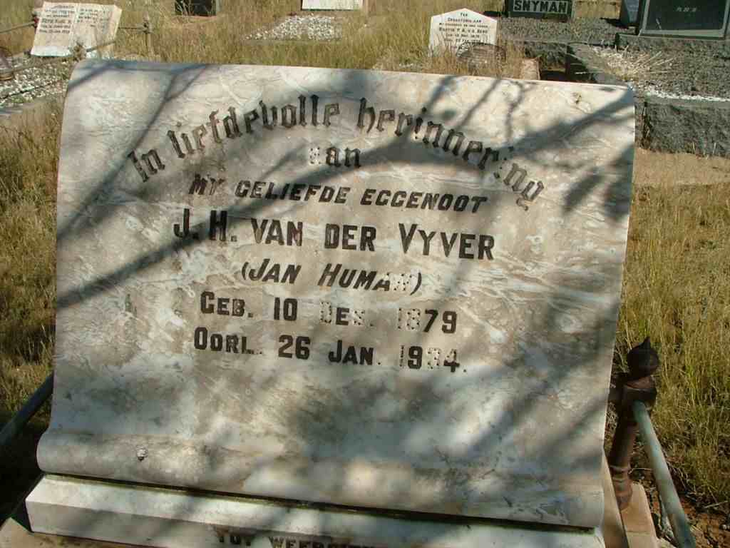VYVER J.H., van der 1879-1934