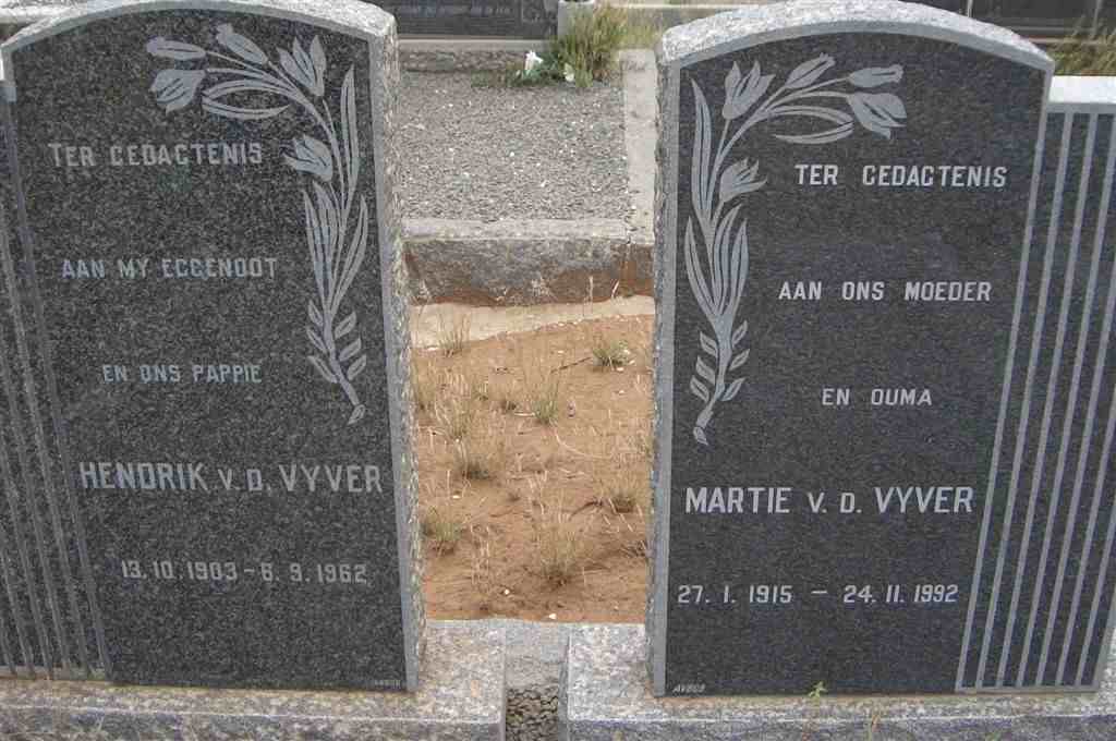 VYVER Hendrik, v.d. 1903-1962 &amp; Martie 1915-1992
