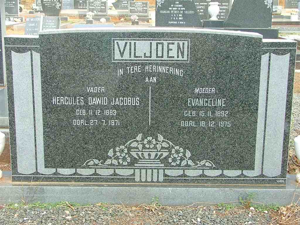 VILJOEN Hercules Dawid Jacobus 1883-1971 &amp; Evangeline 1892-1975