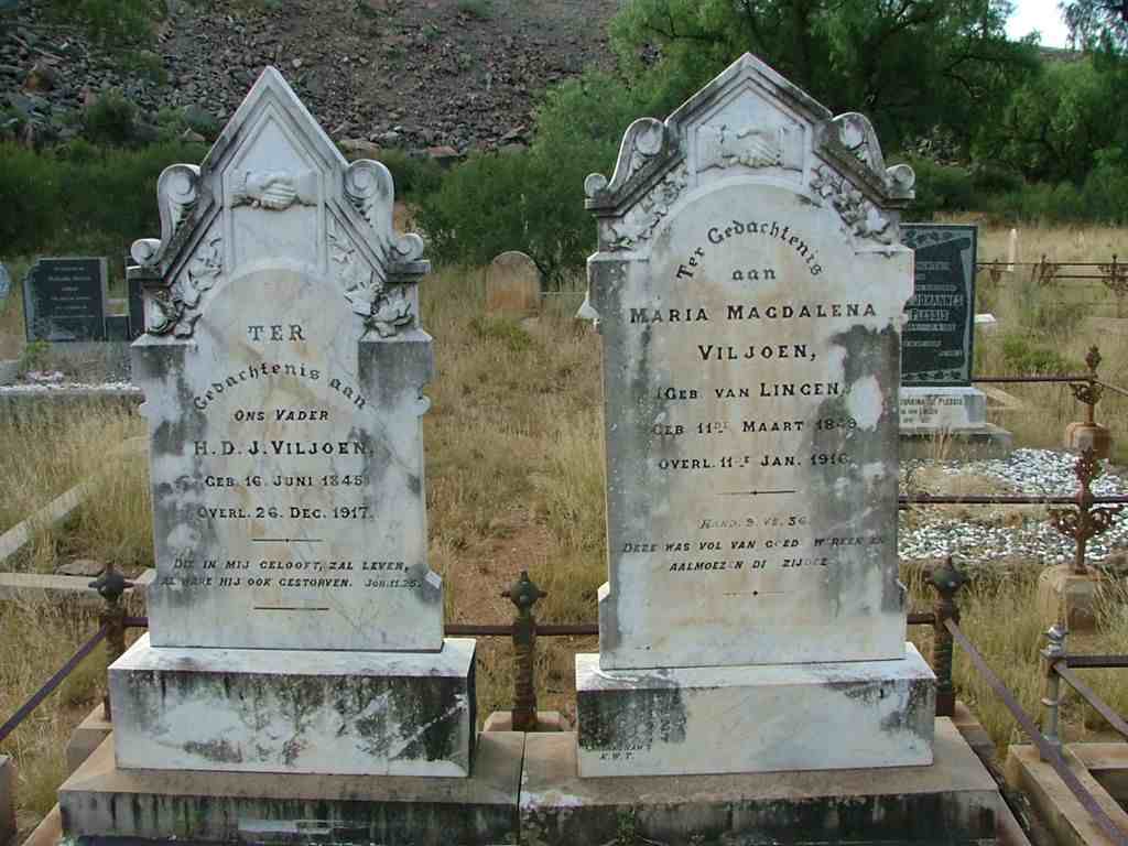 VILJOEN H.D.J. 1845-1917 &amp; Maria Magdalena VAN LINGEN 1849-1916