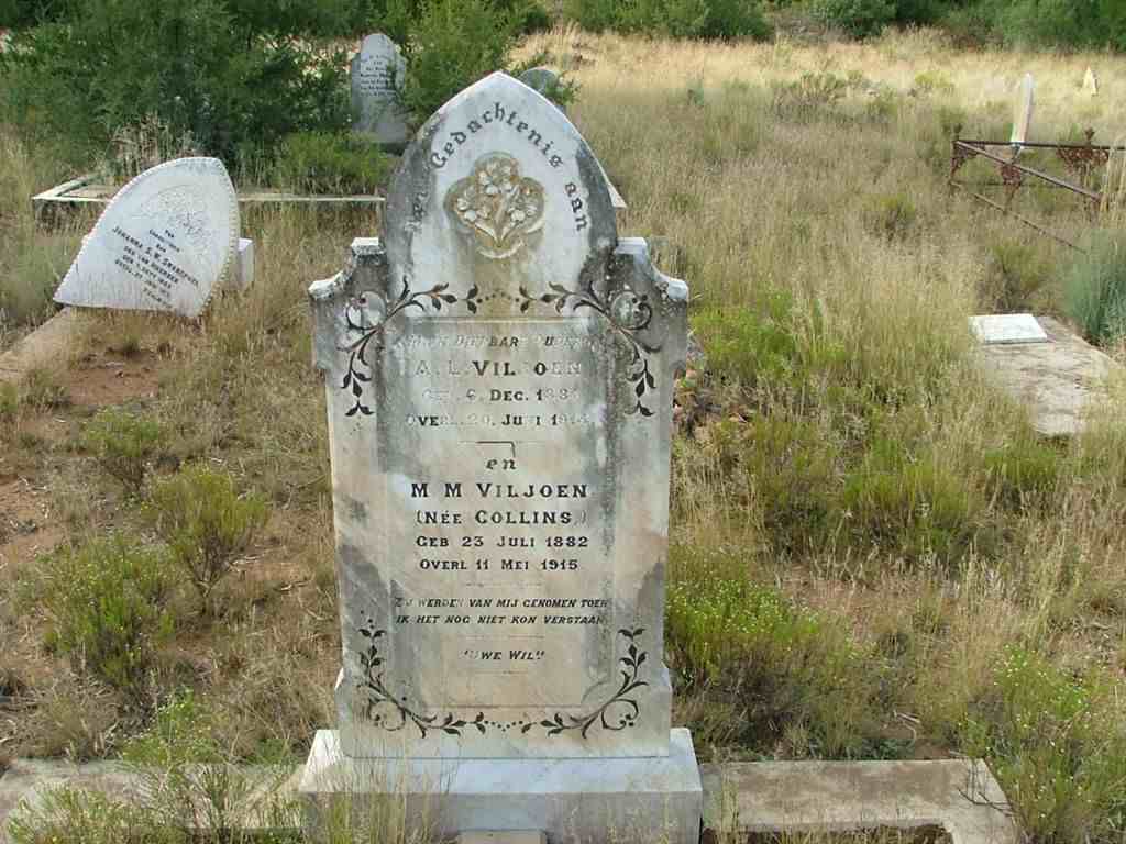 VILJOEN A.L. 1881-1914 &amp; M.M. COLLINS 1882-1915