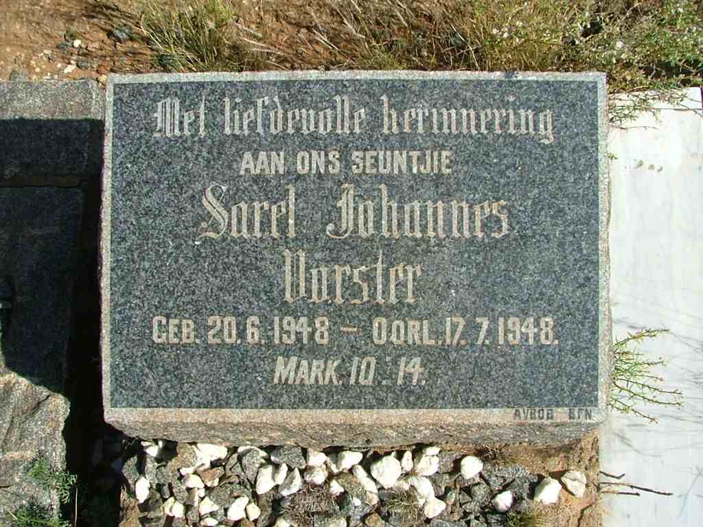 VORSTER Sarel Johannes 1948-1948