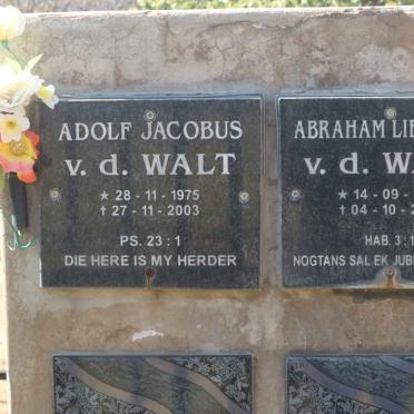 WALT Adolf Jacobus, v.d. 1975-2003 :: V.D. WALT Abraham Liebrecht 1972-2012