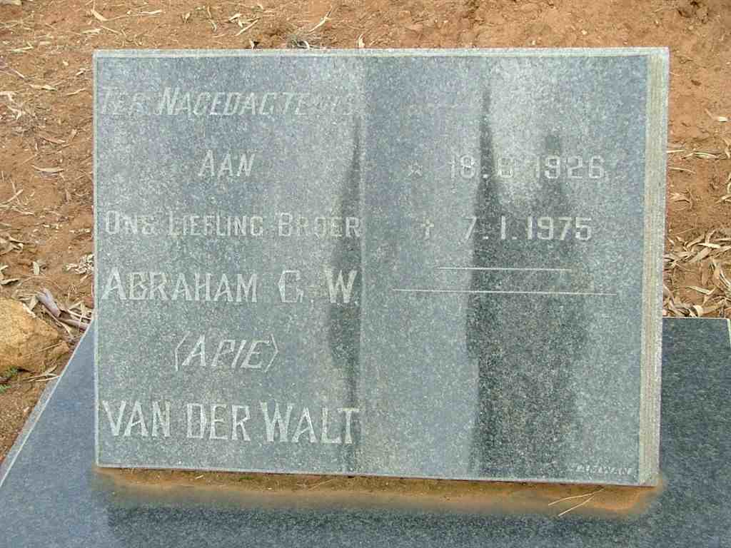 WALT Abraham G.W., van der 1926-1975