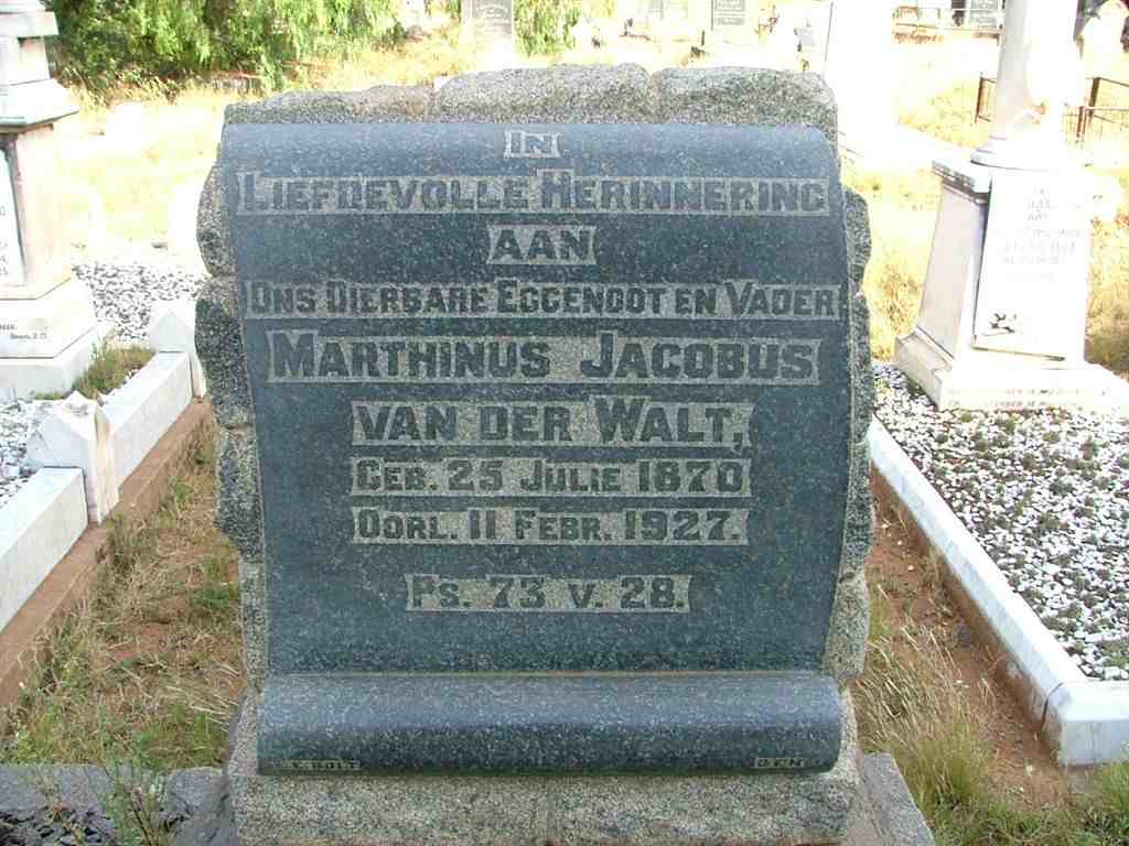 WALT Marthinus Jacobus, van der 1870-1927