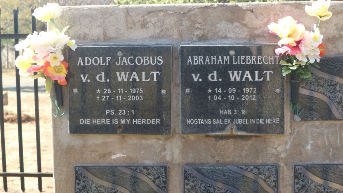 WALT Adolf Jacobus, v.d. 1975-2003 :: V.D. WALT Abraham Liebrecht 1972-2012