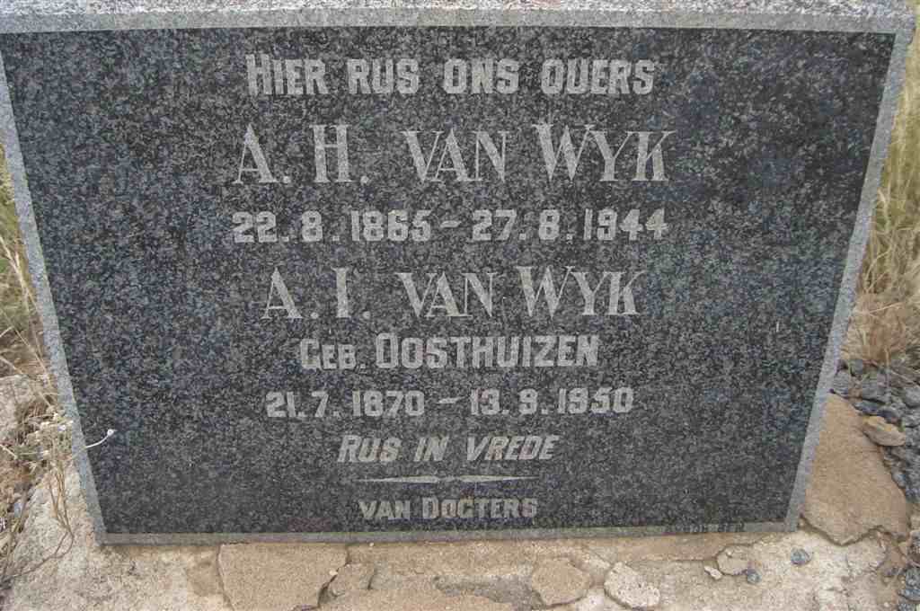 WYK A.H., van 1865-1944 &amp; A.I. OOSTHUIZEN 1870-1950