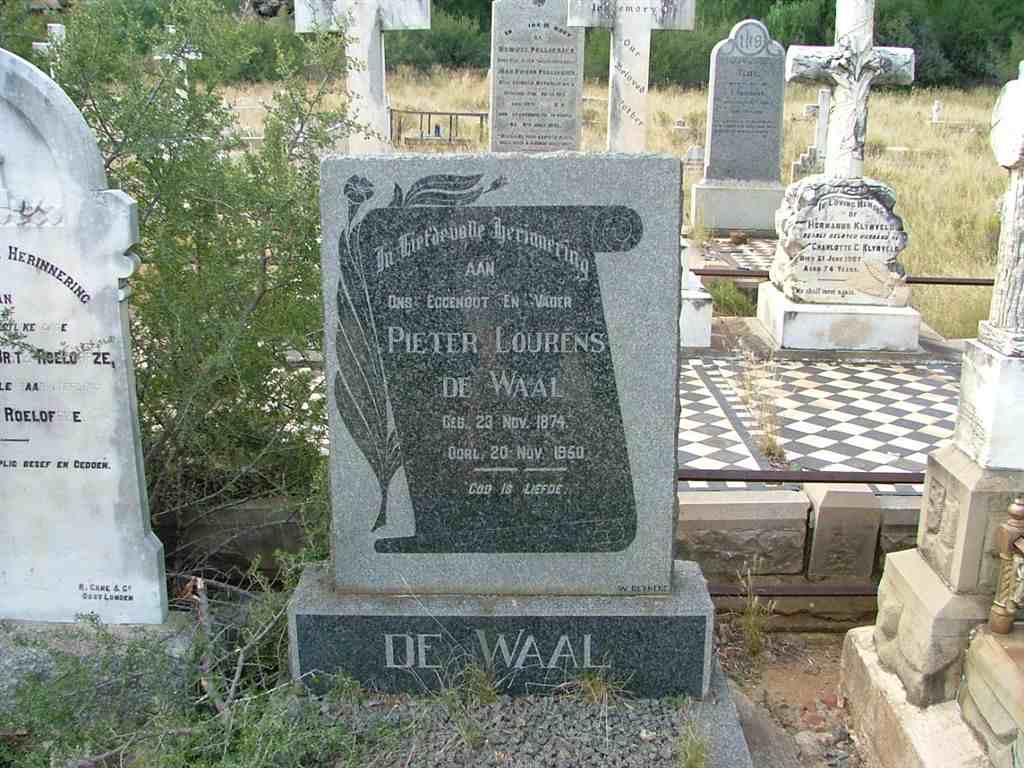 WAAL Pieter Lourens, de 1874-1950