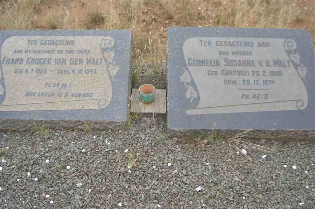 WALT Frans Kruger, v.d. 1885-1948 &amp; Cornelia Susanna COETSEE 1888-1974