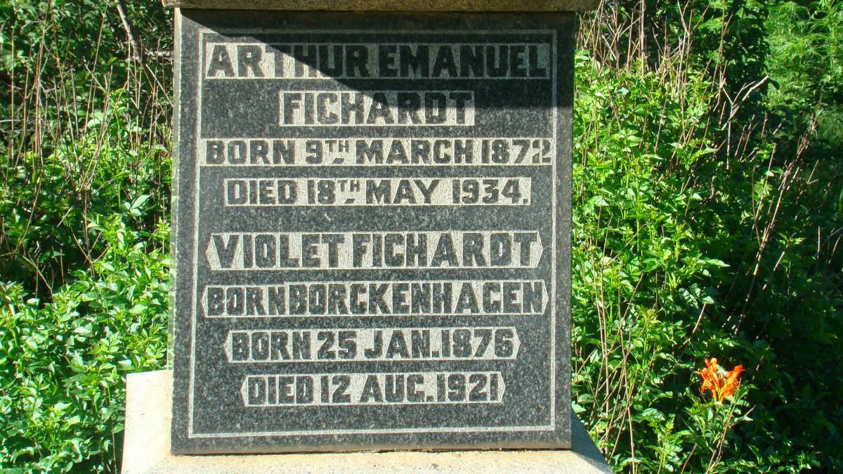 FICHARDT Arthur Emanuel 1872-1934 &amp; Violet BORCKENHAGEN 1876-1921
