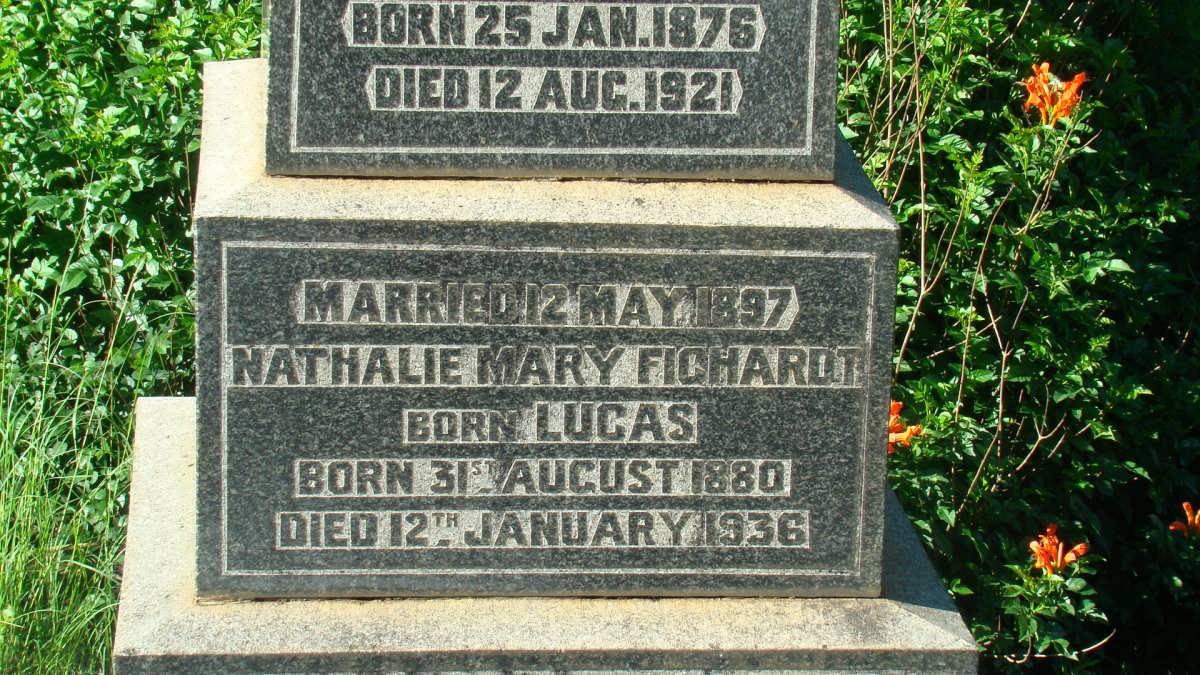 FICHARDT Nathalie Mary nee LUCAS 1880-1936