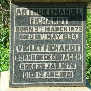 FICHARDT Arthur Emanuel 1872-1934 &amp; Violet BORCKENHAGEN 1876-1921