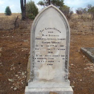 JOUBERT Andriesa Johanna nee VAN TONDER 1881-1918