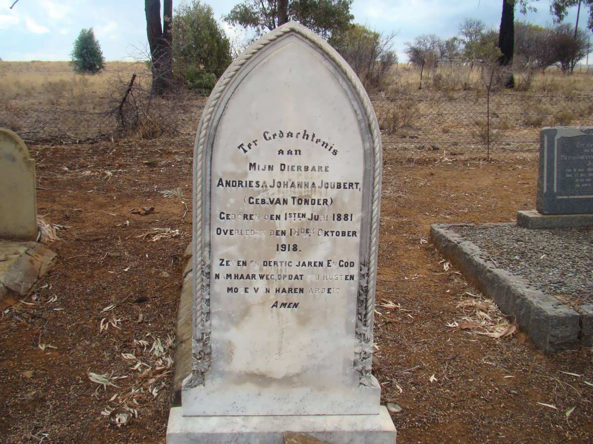 JOUBERT Andriesa Johanna nee VAN TONDER 1881-1918