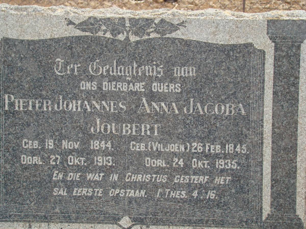 JOUBERT Pieter Johannes 1844-1913 &amp; Anna Jacoba VILJOEN 1845-1935