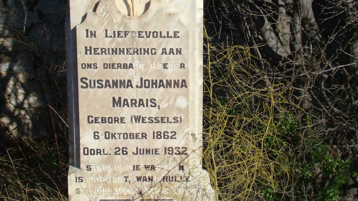 MARAIS Susanna Johanna nee WESSELS 1862-1932