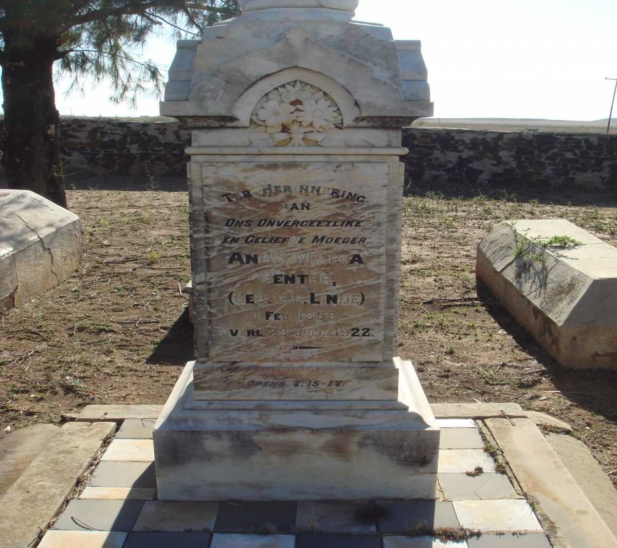 VENTER Anna Maria nee V.D. LINDE 1855-1922