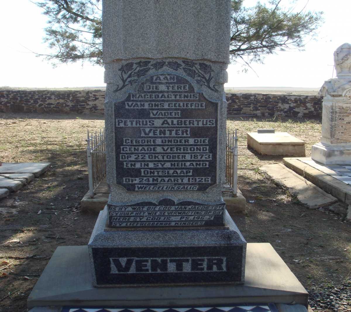 VENTER Petrus Albertus 1873-1926