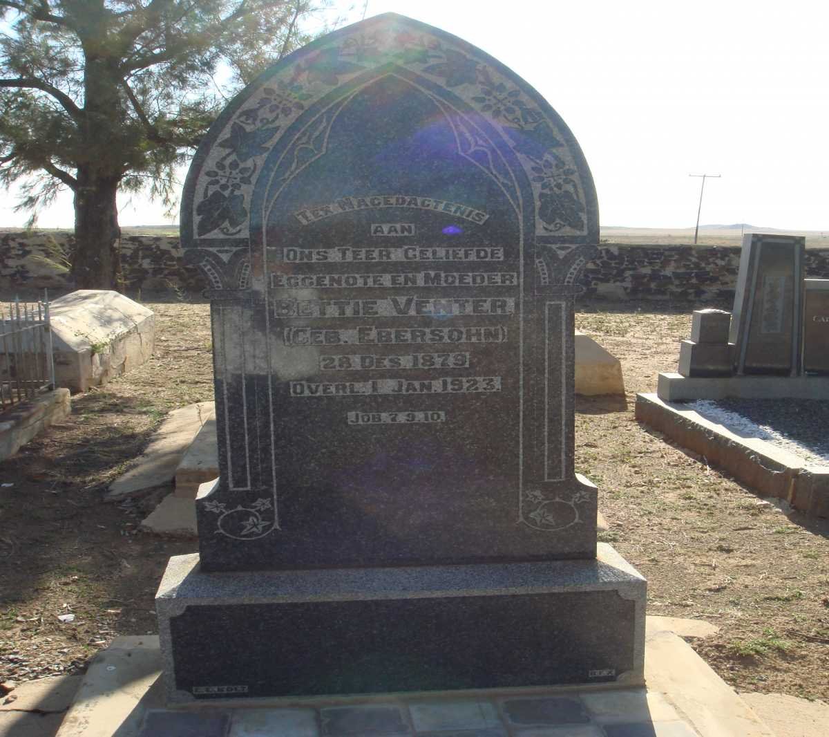 VENTER Bettie nee EBERSOHN 1879-1923