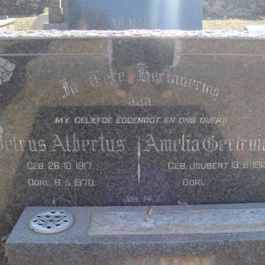 VENTER Petrus Albertus 1917-1970 &amp; Amelia Gertruida A. JOUBERT 1918-