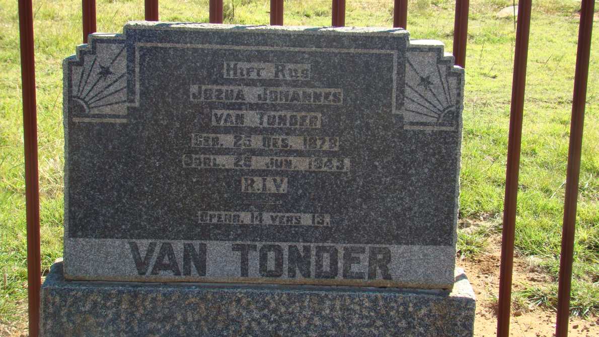 TONDER Jozua Johannes, van 1878-1943
