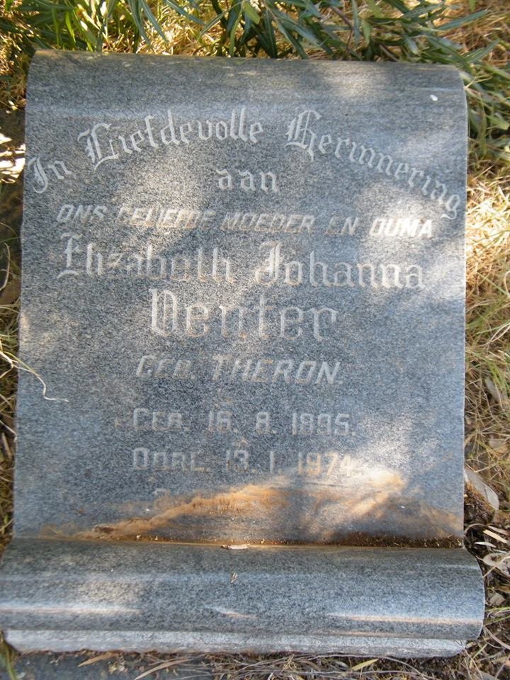 VENTER Elizabeth Johanna 1895-1974