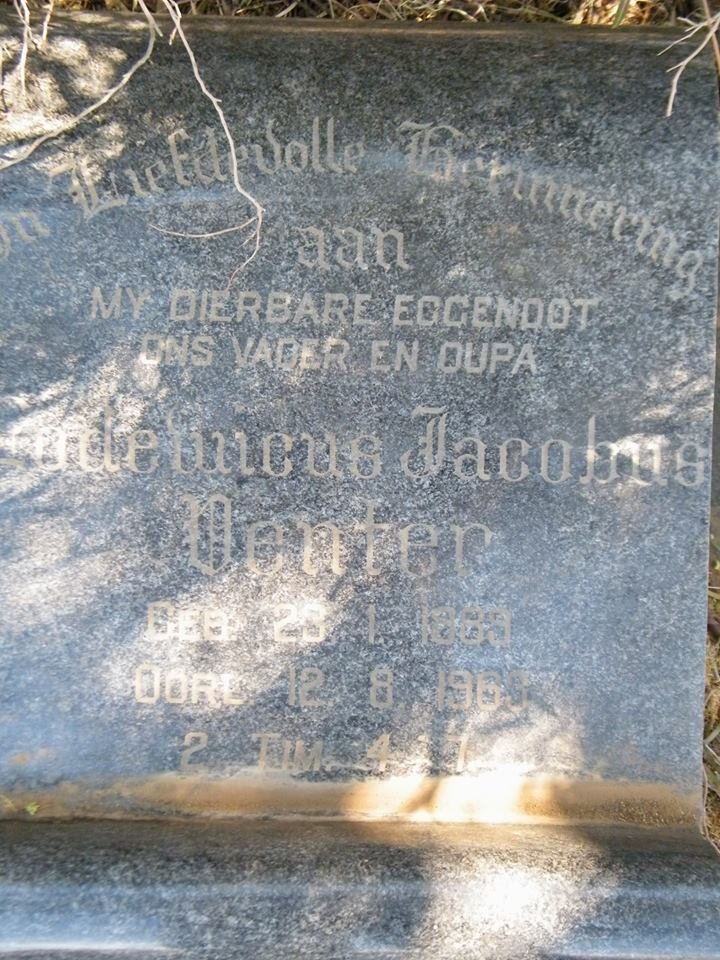VENTER Lodewicus Jacobus 1889-1963