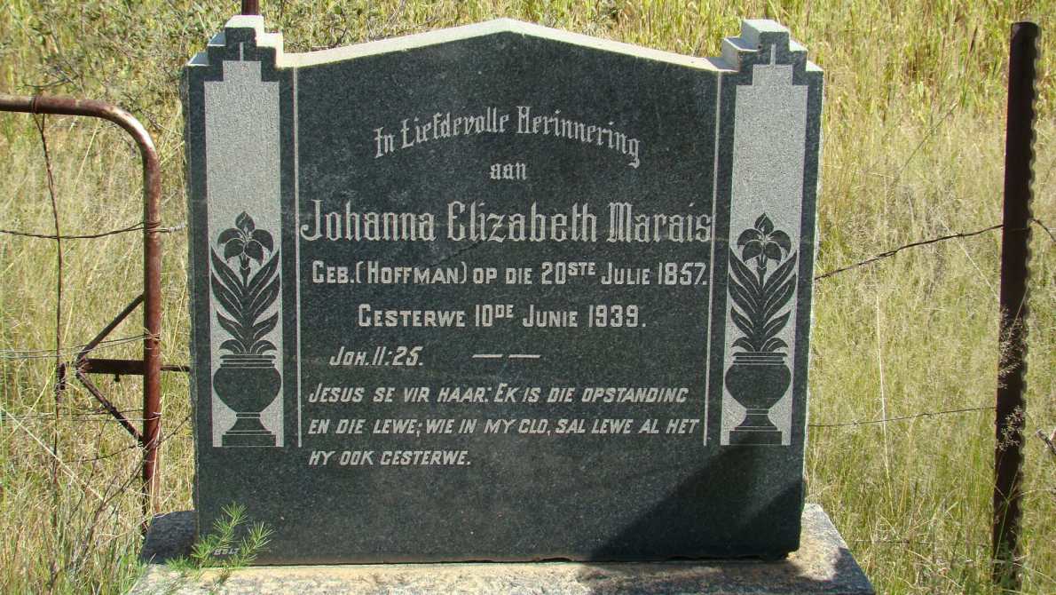 MARAIS Johanna Elizabeth nee HOFFMAN 1857-1939