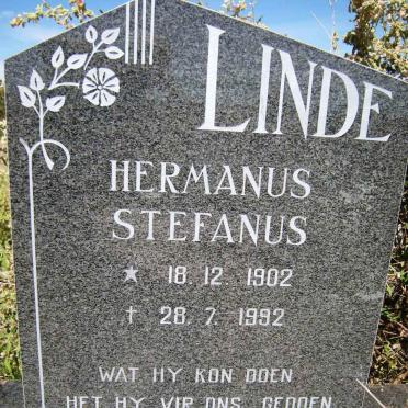 LINDE Hermanus Stefanus 1902-1992