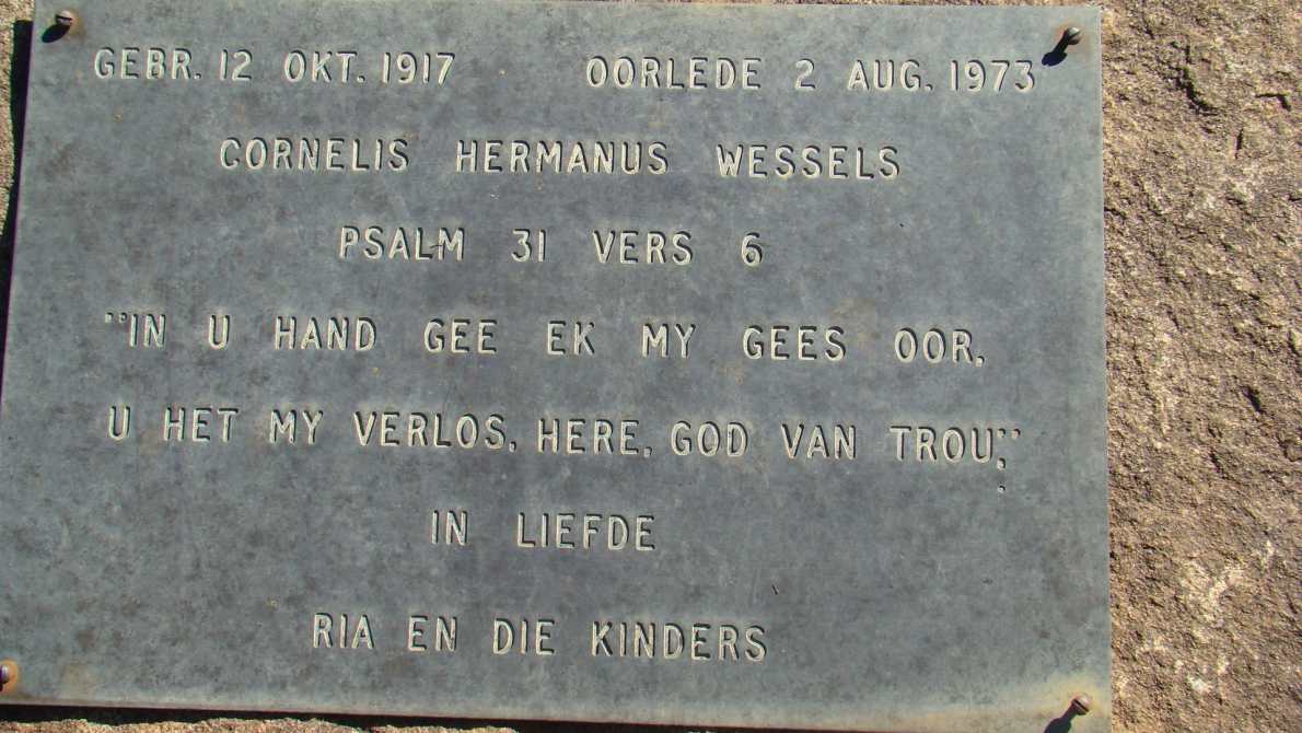WESSELS Cornelis Hermanus 1917-1973