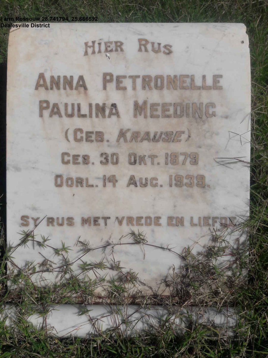 MEEDING Anna Petronelle Paulina nee KRAUSE 1879-1939
