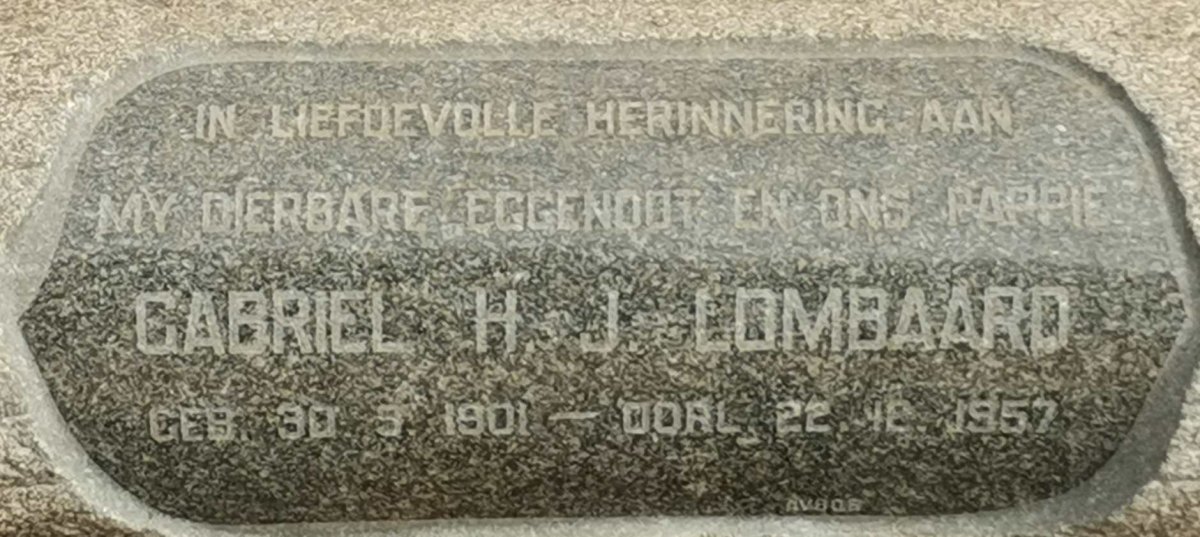 LOMBAARD Gabriel H.J. 1901-1957