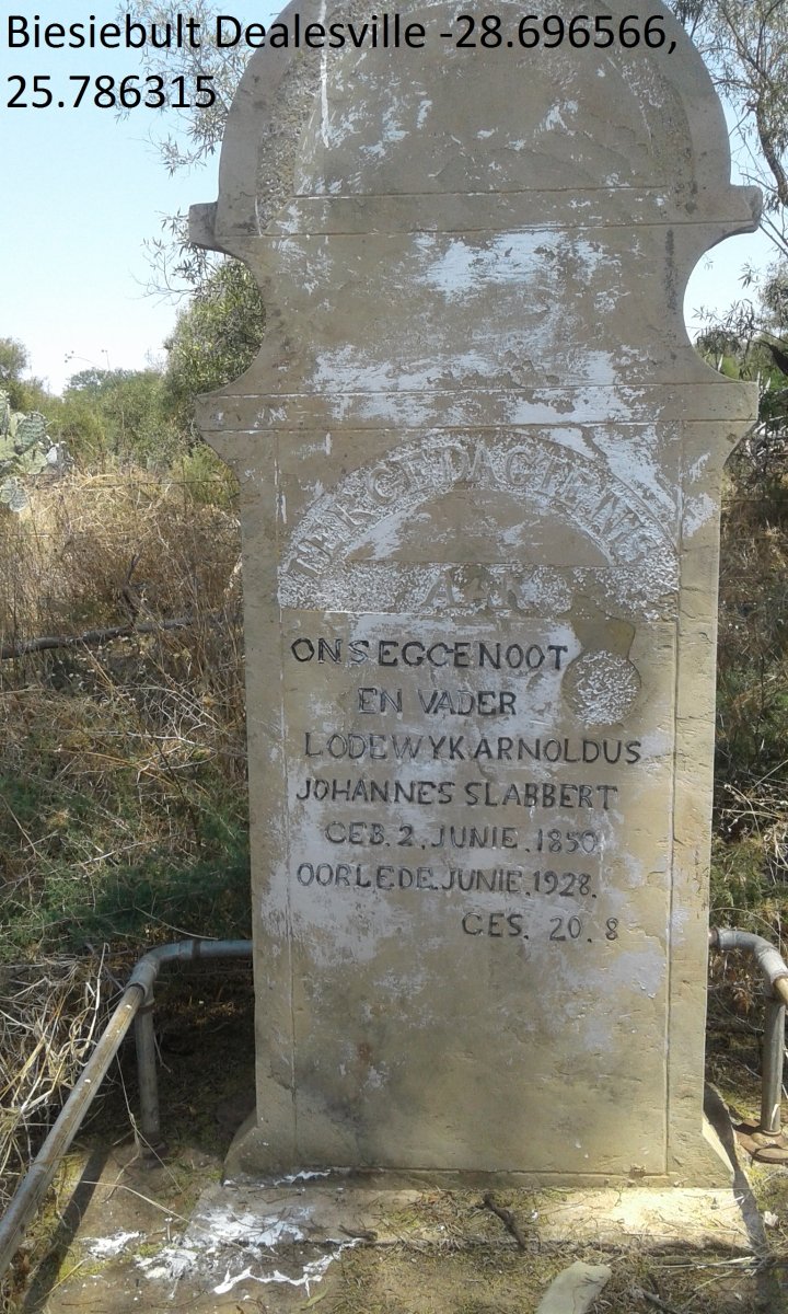SLABBERT Lodewyk Arnoldus Johannes 1850-1928