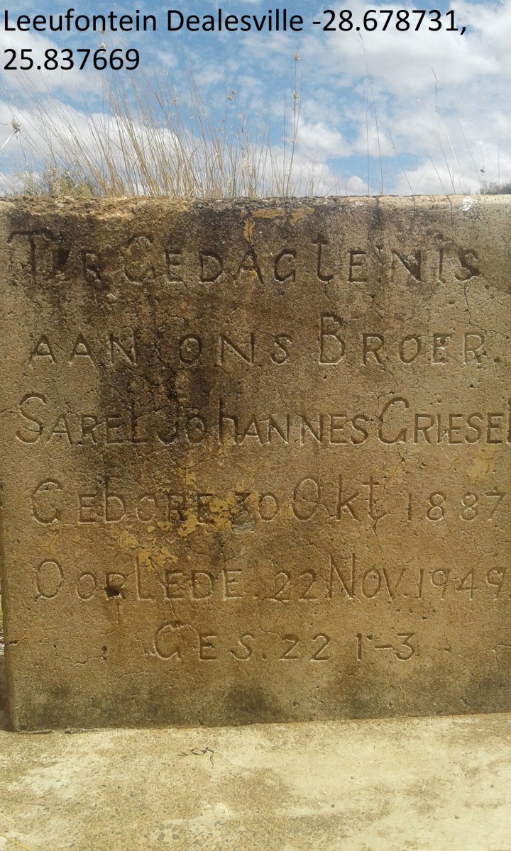 GRIESEL Sarel Johannes 1887-1949